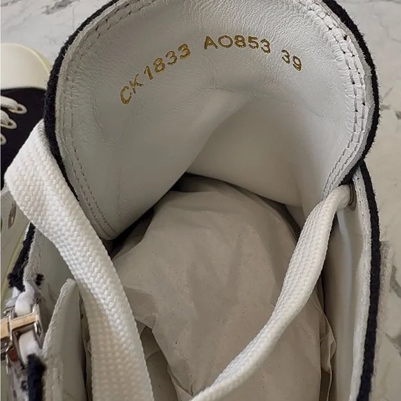 Dolce & Gabbana White and Black PORTOFINO High Top Sneakers NEW!!! - Picture 4 of 7